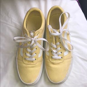 yellow and white vans